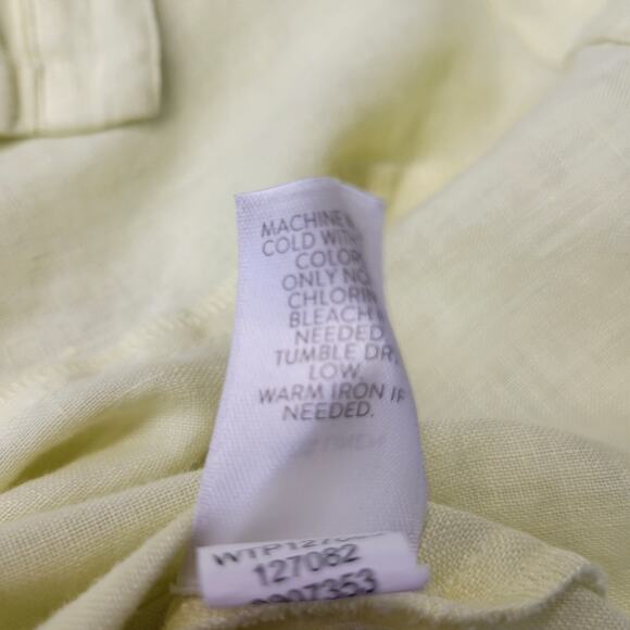 J. Jill Love Linen Button Front Top Womens Small Petite Tunic Yellow Sleeveless - Picture 9 of 11